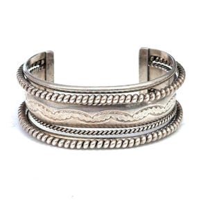 VTG Sterling Silver - NAVAJO TAHE Braided Statement Cuff Bracelet - 53 grams (B053)
