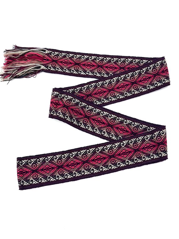 Woven Dance Ceremonial Sash Belt 2 1/4 x 88 Inches
