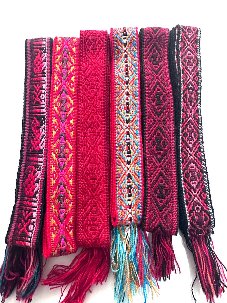 Woven Dance Ceremonial Sash Belt 1 w. x 62.5 l. Inches image 3