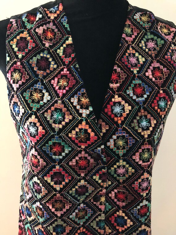 Vintage Ethnic Vest, Embroidered Vest - image 3