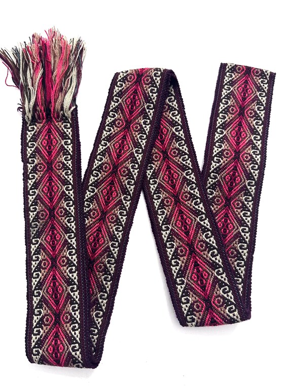 Woven Dance Ceremonial Sash Belt 2 1/4 x 82 Inches