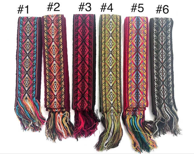 Woven Dance Ceremonial Sash Belt 2 1/4 x 82 Inches