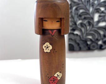 7'' Vintage Kokeshi Doll/ Japanese Traditional Art. Wooden Doll