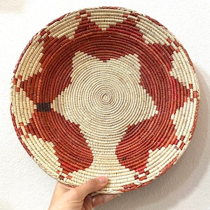 14” Shallow Woven Basket, Southwestern Decor, Bohemian Decor, Hippie Chic Decor