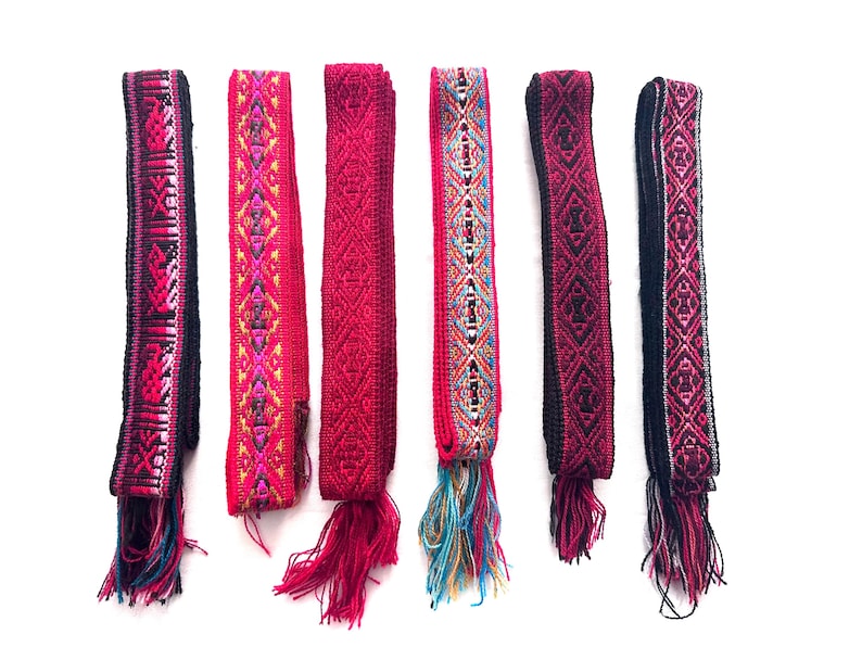 Woven Dance Ceremonial Sash Belt 1 w. x 62.5 l. Inches image 2