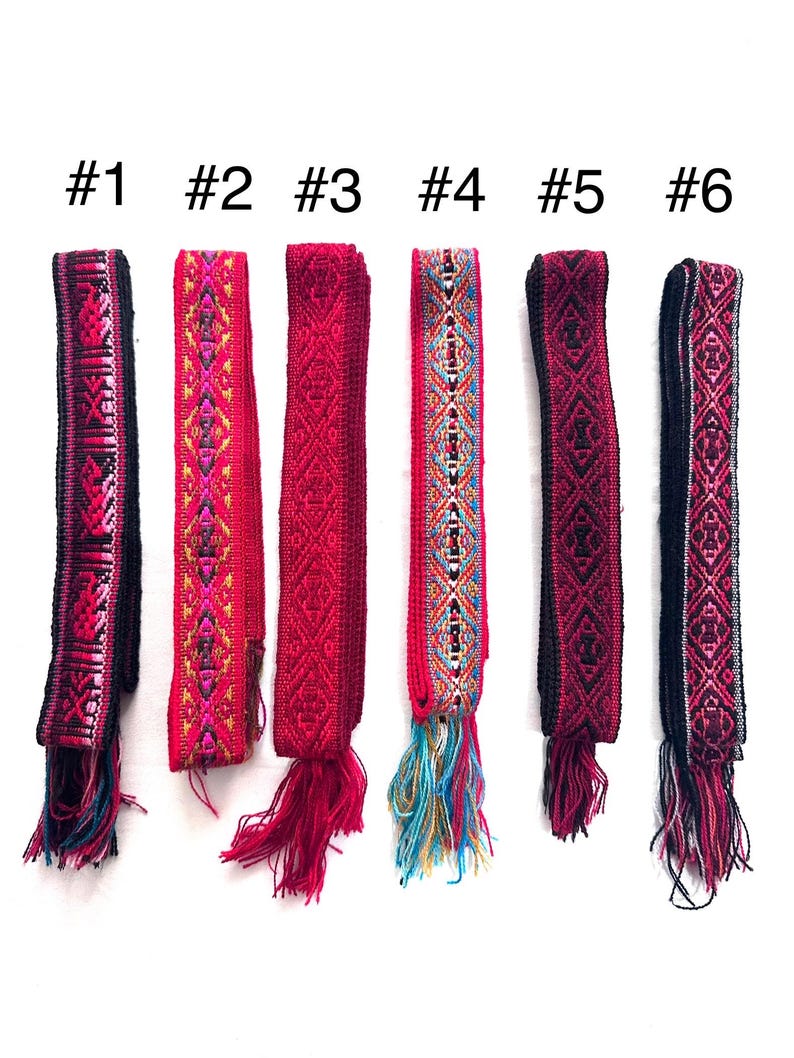 Woven Dance Ceremonial Sash Belt 1 w. x 62.5 l. Inches image 1