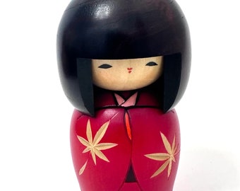 5.7” Japanese Kokeshi Wooden Doll, Colorful, Kokeshi doll, Japan Art