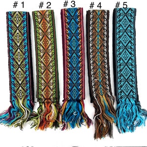 Woven Dance Ceremonial Sash Belt 2 1/4 x 82 Inches image 1