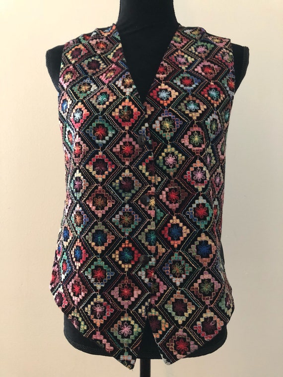 Vintage Ethnic Vest, Embroidered Vest - image 4