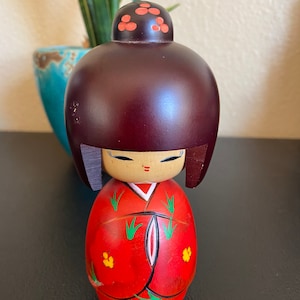 6インチこけし人形/日本美術/手作り/木彫りの女の子人形