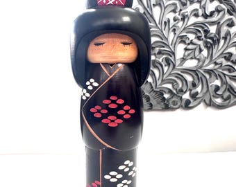 8" Miyakawa Kunio Vintage Kokeshi Doll/ Japanese Traditional Art, Wooden Doll