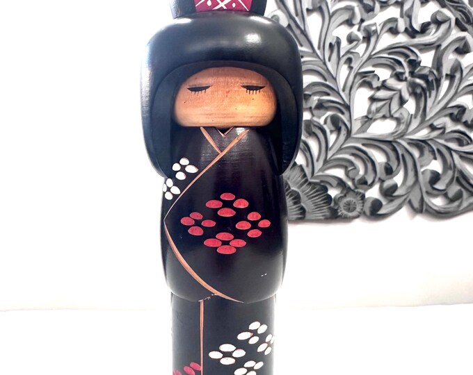 8" Miyakawa Kunio Vintage Kokeshi Doll/ Japanese Traditional Art, Wooden Doll