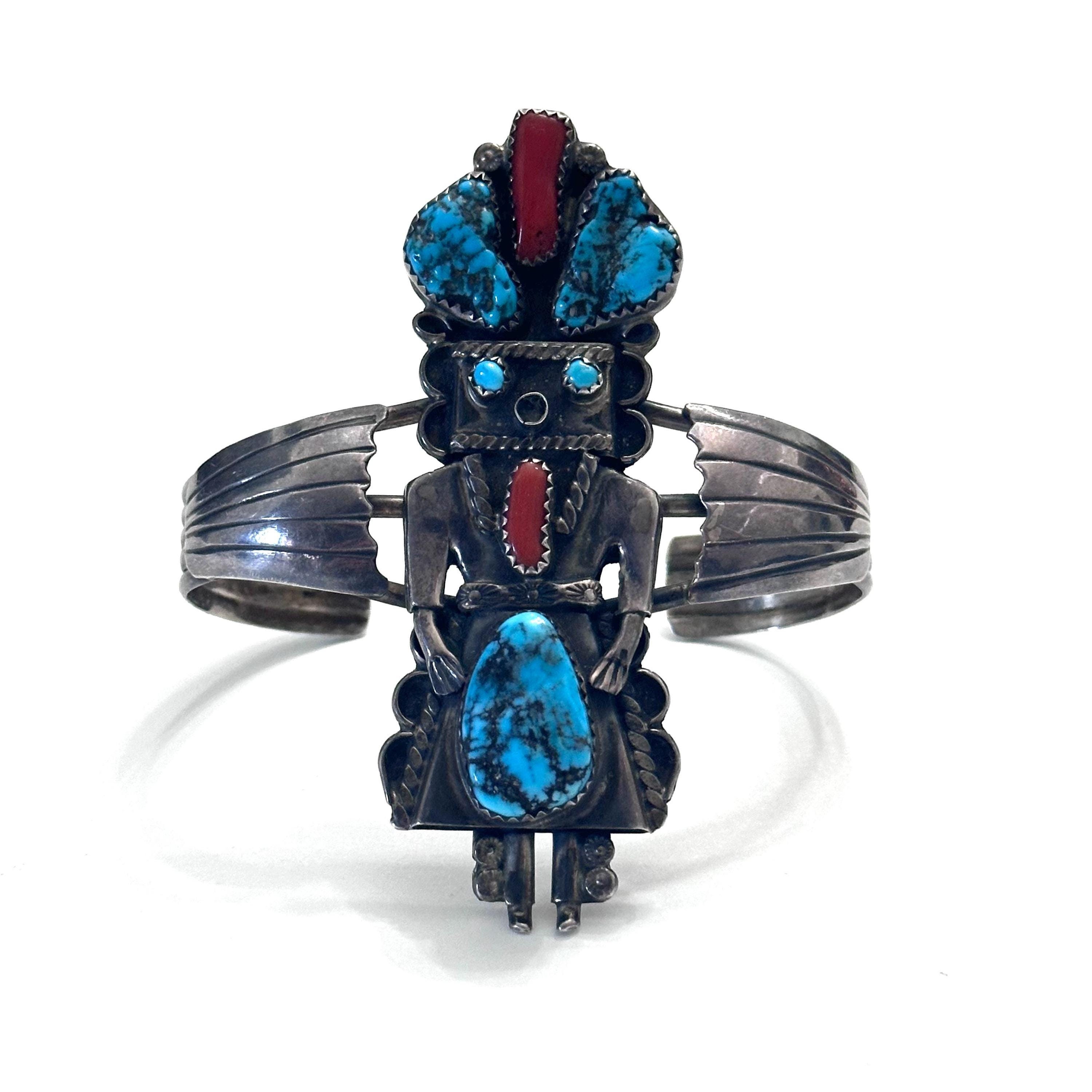 Museum Vintage Native American Navajo Coral Turquoise Sterling Silver Bracelet Museum Vintage Native American Navajo Coral Turquoise Sterling Silver Bracelet