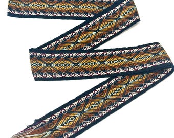 Woven Dance Ceremonial Sash Belt 2 1/4 x 82 Inches