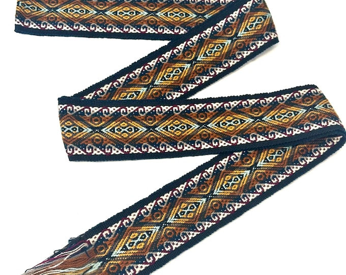 Woven Dance Ceremonial Sash Belt 2 1/4 x 82 Inches