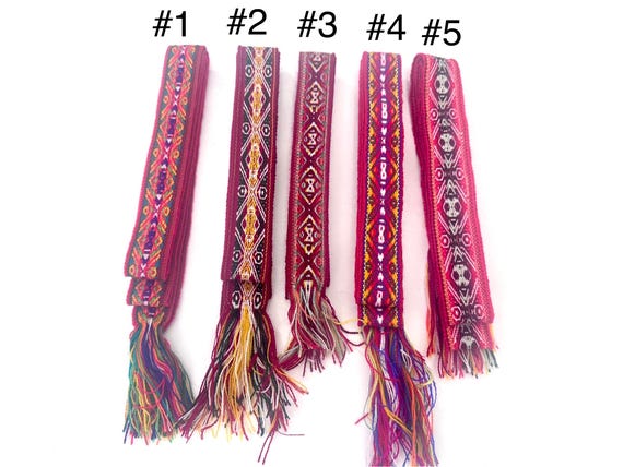 Woven Dance Ceremonial Sash Belt 1 w. x 62.5 l. Inches