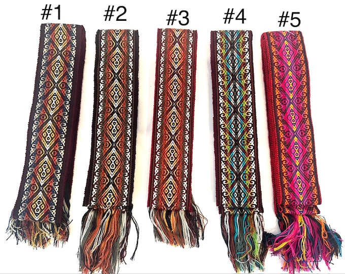 Woven Dance Ceremonial Sash Belt 2 1/4 x 82 Inches