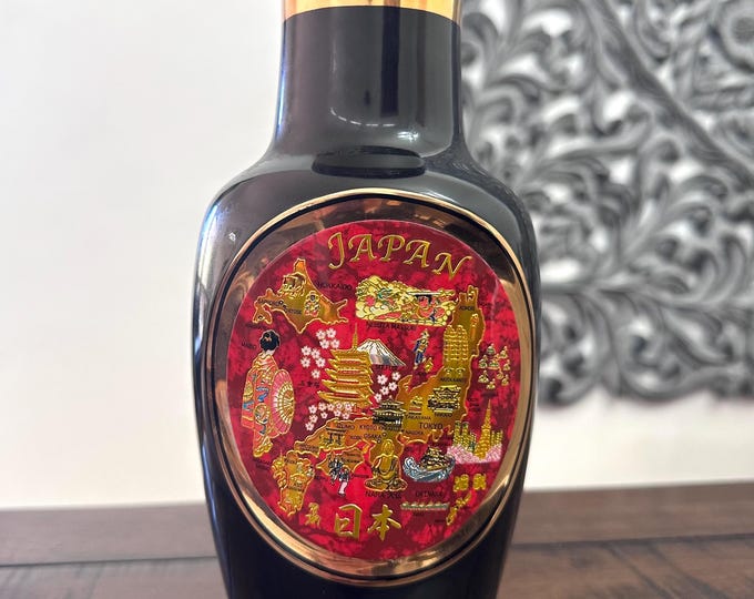 Vintage Hand Painted Japanese Chokin Art Flower Vase Japanese Scenery 10.5 Inch