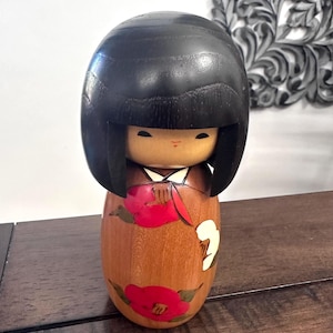 5.5&#39;&#39; Usaburo Kokeshi &quot;Spring Poems&quot; Doll /Japanese Art/ Wood Carved Girl Doll, Limited Rare