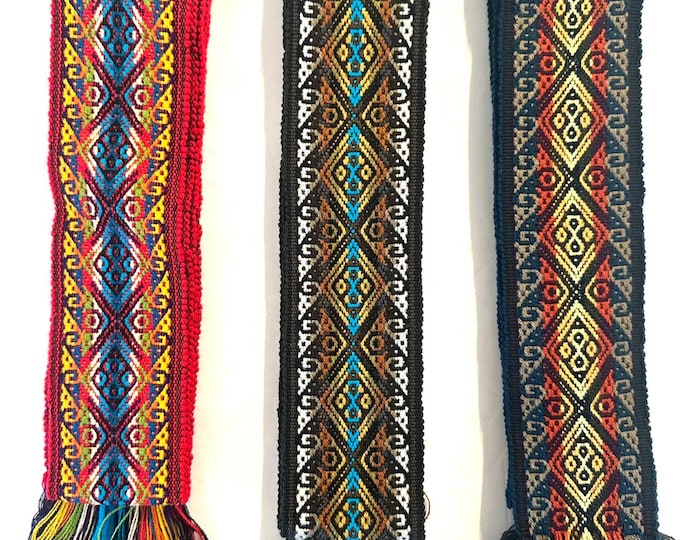 Woven Dance Ceremonial Sash Belt 2 1/4 x 82 Inches
