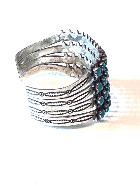 ヴィンテージ！Silver Zuni Style Bangle ブレスレット Vintage Silver Cuff Bracelet With Zuni Inlay Sunface Katsina