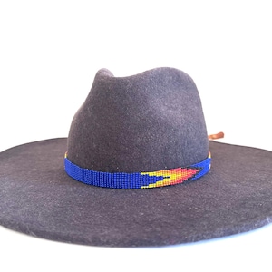 Beaded Hatband with Adjustable Leather Ties, Cowboy, Cowgirl Hat Accessory
