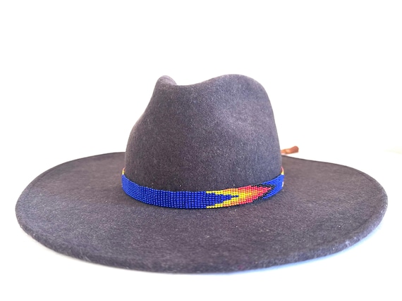 Beaded Hatband with Adjustable Leather Ties, Cowboy, Cowgirl Hat Accessory