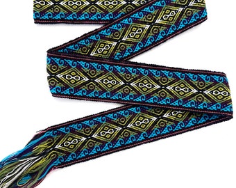 Woven Dance Ceremonial Sash Belt 2 1/4 x 88 Inches