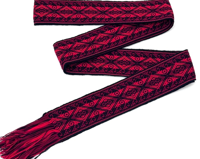 Woven Dance Ceremonial Sash Belt 2 1/4 x 82 Inches