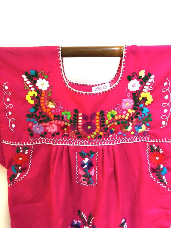 Vintage Mexican Dress / Oaxacan Embroidered Cafta… - image 5