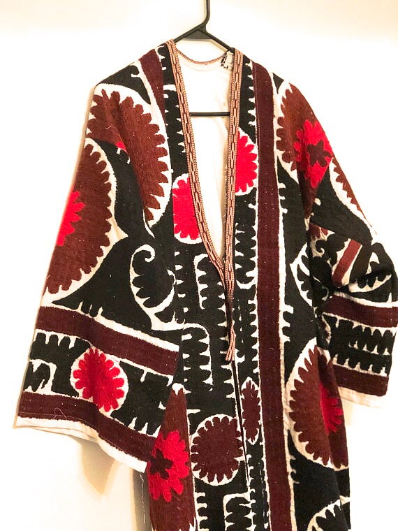 Suzani Vintage Fully Embroidered Kimono Size M/L, - image 9