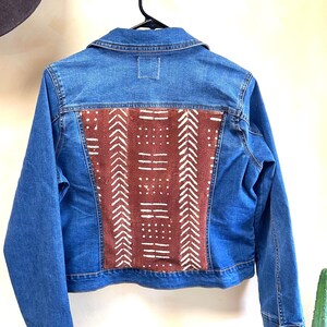 Embellished Denim Jacket, Embroidered Jean Jacket, Boho jean jacket, Embellished Denim, African Textiles