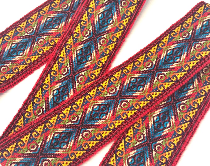 Woven Dance Ceremonial Sash Belt 2 1/4 x 82 Inches