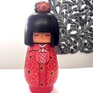 7'' Vintage Takamizawa Kazuo Kokeshi Doll, Wooden Doll,  Sosaku Kokeshi, Japan