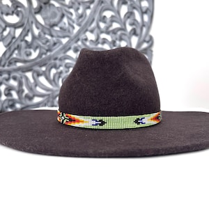 Beaded Hatband with Adjustable Leather Ties, Cowboy, Cowgirl Hat Accessory