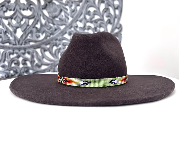 Beaded Hatband with Adjustable Leather Ties, Cowboy, Cowgirl Hat Accessory