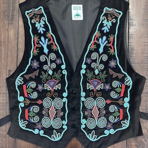 VGT Hairston Roberson Ropa Weste, Unisex für Erwachsene, Perlen vorne, Westernweste, Tribal, Boho