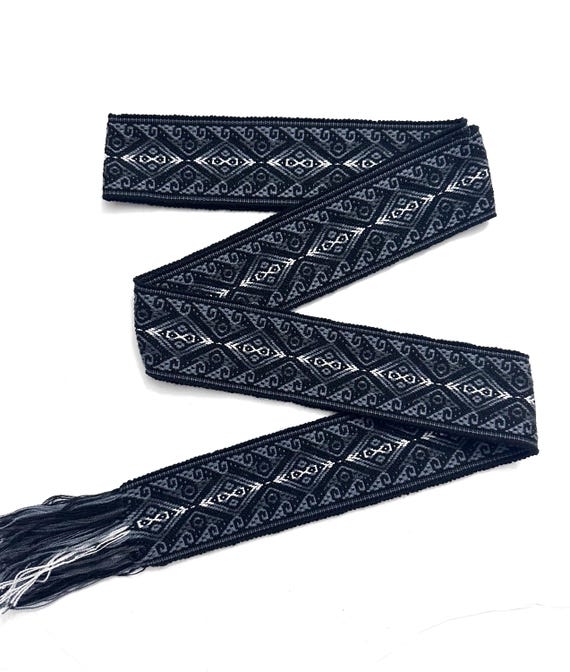 Woven Dance Ceremonial Sash Belt 2 1/4 x 82 Inches