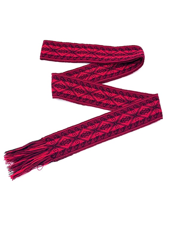 Woven Dance Ceremonial Sash Belt 2 1/4 x 82 Inches