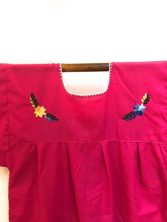 Vintage Mexican Dress / Oaxacan Embroidered Cafta… - image 8