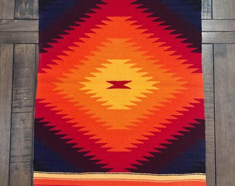 Tapisserie Murale Sud-Américaine Otavalo - Équateur - Laine Géométrique