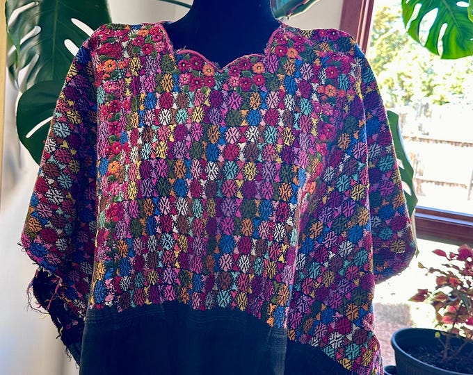 Vintage Guatemalan Huipil Poncho