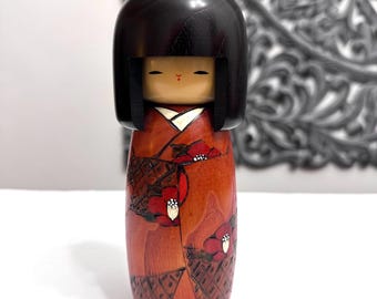 日本製木製こけし人形 7 1/8インチ サイン入り - Etsy 日本