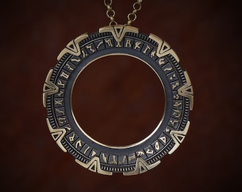 Solid Metal Stargate Pendant Necklace Jewelry With Chain