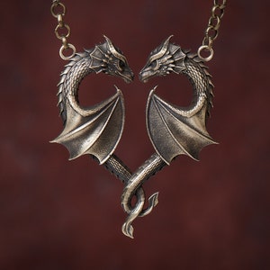 Dragon Necklace Heart Symbol of Love Pendant Jewelry Pendant Necklace