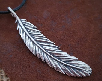 Sterling Zuni Stone Feather Drop Pendant Necklace With Stone - Etsy