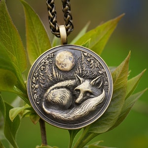 Handgemachte Halskette mit Anhänger aus Messing & Sterlingsilber