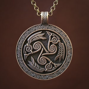 Keltische Morrigan Godin Three Ravens Morrighan Triskelion Triskele Hanger Ketting Charm Medaillon