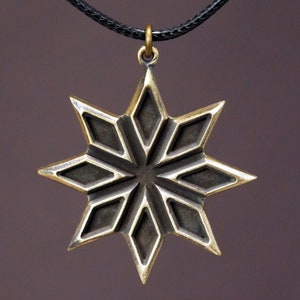 Octagram Pendant: Sterling Silver Eight Pointed Star Necklace