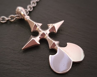 Kingdom Heart Nobody 925 Sterling Silver  Heartless Pendant Necklace Charm Necklace Jewelry